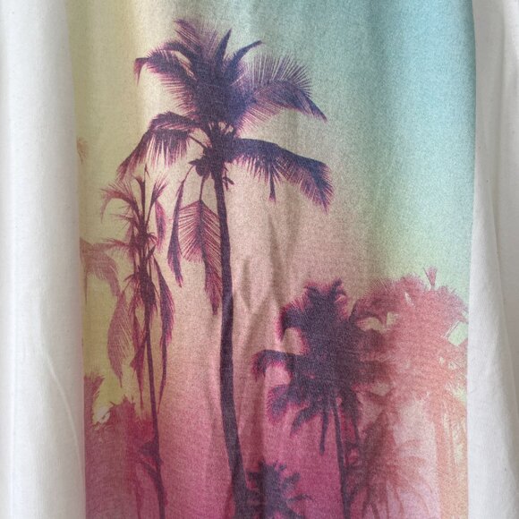 Tropical Graphic Print White Tank Top - Picture 3 of 3